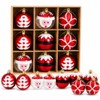 Cm-top Adornos Navideños de Santa Claus 9 Piezas,ornamentos Esferas,rojo