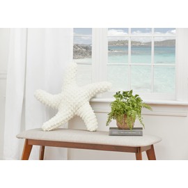 C&F Home White Starfish Coastal Shaped 25" Decor Decoration Accent Throw Pillow 25 x 25 White