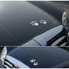 MINGZE 4pcs 3D Chrome Dog Paw Footprint Car Sticker, Auto