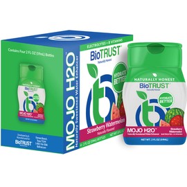 BioTrust Mojo H2O Natural Water Enhancer Drops, B Vitamins and Electrolytes, Sugar-Free, Zero Calories, Naturally Flavored & Sweetened (Strawberry Watermelon, 4 pk)