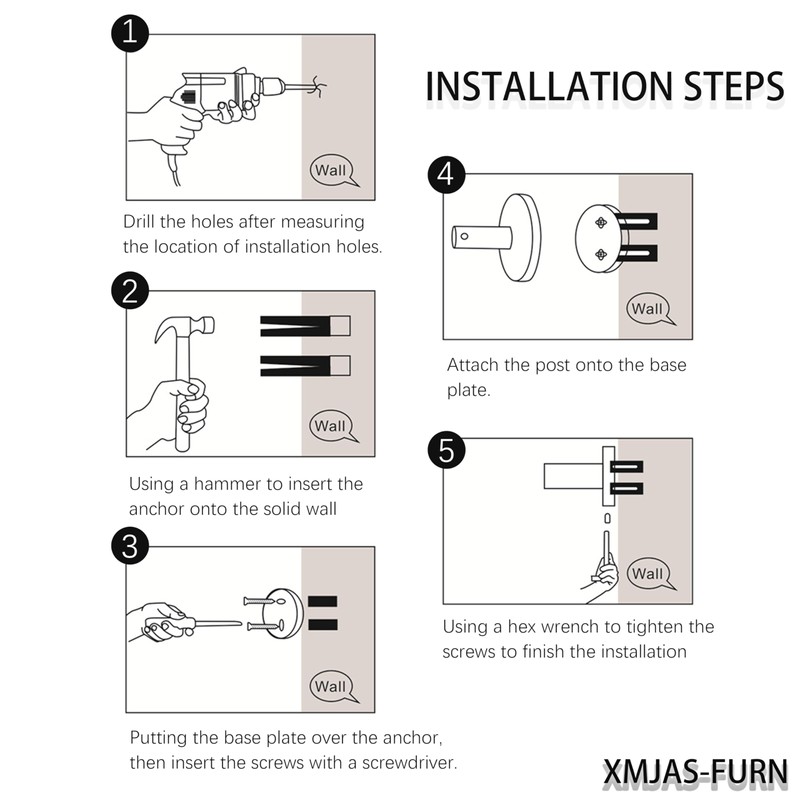 [XMJAS-FURN] Chrome Bathroom Towel Hooks, 304 Stainless Steel Matte, for