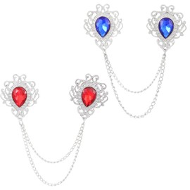Mens Brooch Suit Pin Badge Chains Brooch Chain Collar Mens Brooch Lapel Pin Silvery Metal Brooch Pin Vintage Men's Brooch Suit Accessories Men (Blue)