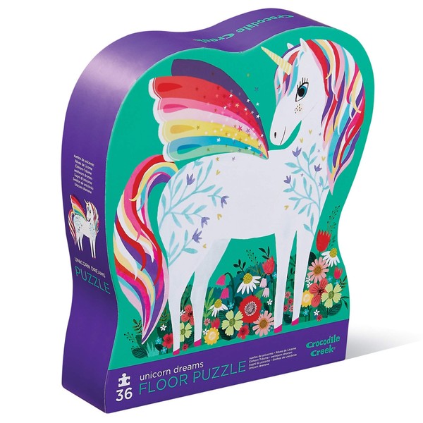 Crocodile Creek - Unicorn Dreams - 36 Piece Jigsaw Floor Puzzle with Heavy-Duty Box for Storage, Large 20" x 27" Completed Size, Designed for Kids Ages 3 Years and up