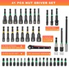 AEROFORCE 41 PCS Magnetic Nut Driver Set, Impact Drill Driver