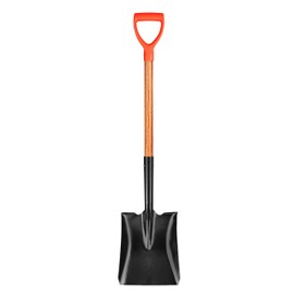 LA Zinnia Square Digging Shovel, Hardwood Handle, D-Grip, Gardening Shovel, Snow Shovel