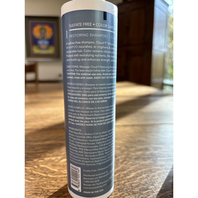 Brocato Cloud 9 Restoring Shampoo, 10 Fl Oz | Miracle
