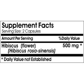 Naturetition Supplements Hibiscus Flower 500mg ~ 100 Capsules - No Additives