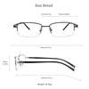LifeArt Alloy Semi-Rimless Reading Glasses,Blue Light Blocking Glasses, Anti Eyestrain,