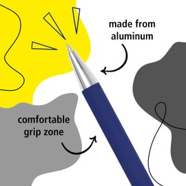 Online Soft Metal ballpoint pen, Classic Blue, retractable ball pen, aluminum, replaceable refill, soft touch feeling, premium writing experience with blue writing colour, durable design colour blue