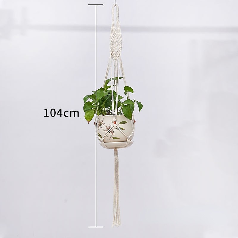 WeedGuard Outdoor Plant Hanger Macrame – Handcrafted Knotted Lifting Rope