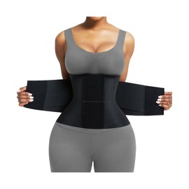 FeelinGirl Women Corset Workout Waist Trainer Belt Tummy Control Waist Cincher Sport Waist Trimmer Black XL