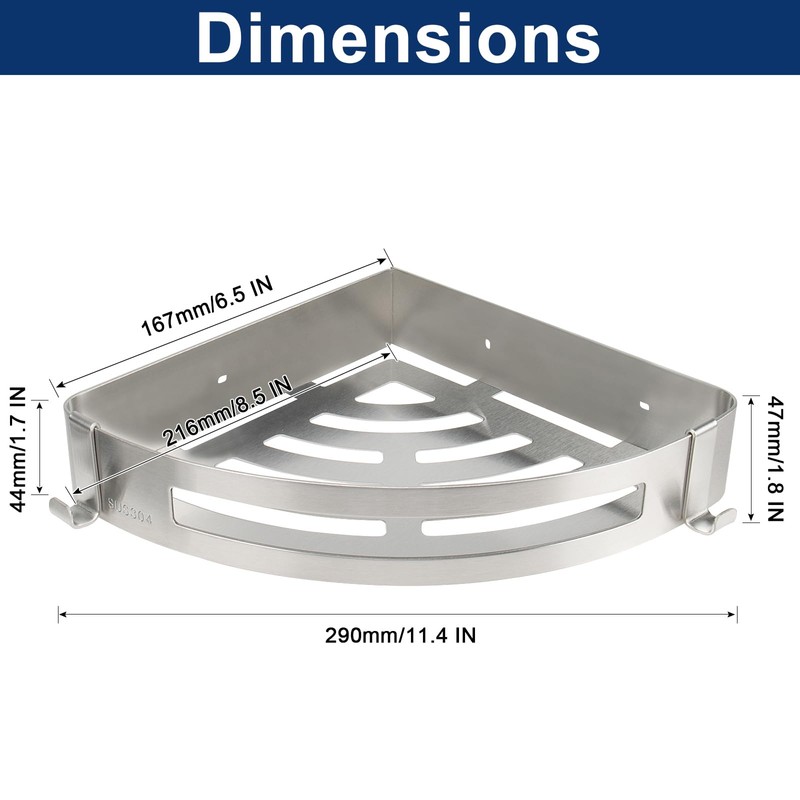 NearMoon Bathroom Shower Caddy 2 Pack, No Drill 304 Stainless