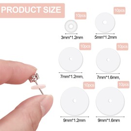Mixed Size Anti Wild Meat, Pack of 60 Disc Game Meat, Keloid Disc for Piercing Bump Clear Disc Pads, Stabilise Earrings Stopper Earlobe Support Patches