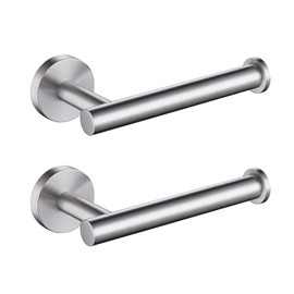 TASTOS Toilet Paper Holder SUS304 Stainless Steel Round Size Brushed Nickel 2 Pack