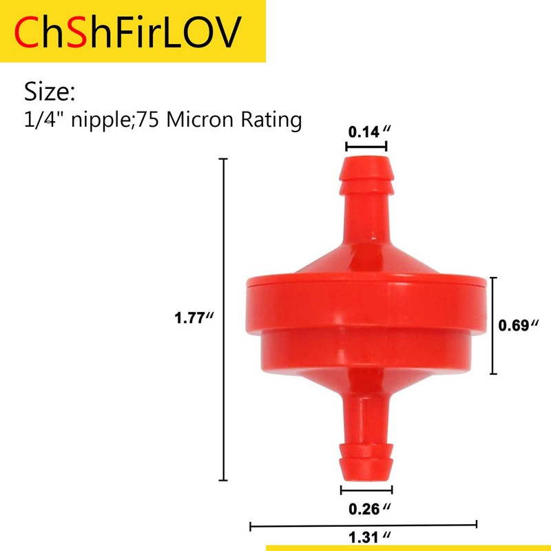 394358 AM38708 298090 Lawn Mower 1/4" Inline Gas Fuel Filter