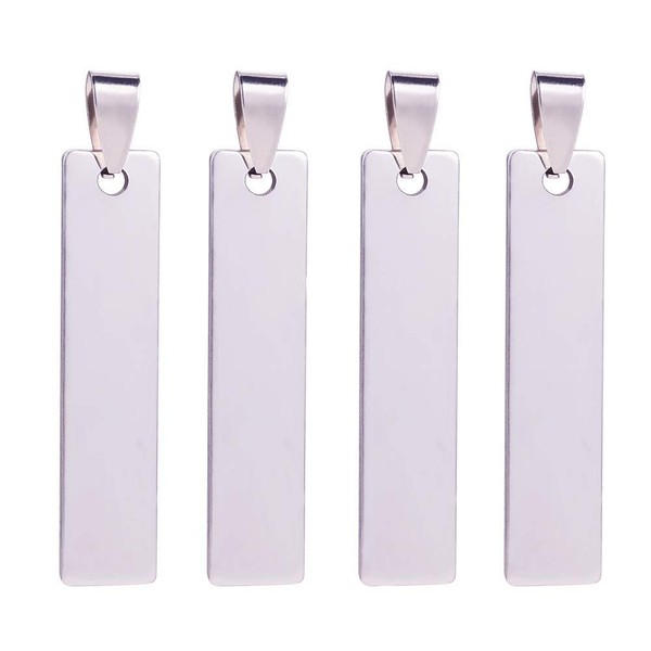 BENECREAT 20 Stainless Steel Bills 201 Stainless Steel Blank Pendant Name Tags Travel Bag Tags with Hole Charms DIY Blank Stainless Steel Bills for Labor Collar ID Tags Engraved Names DIY Crafts Tags