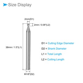 CoCud Tungsten Carbide Rotary Burrs File, 1/8" Shank 2mm Dia, Single Cut Ball Shape Rotary Burrs Tool - (Applications: for Metal Carving), 2-Pieces