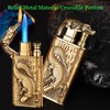 Torch Lighter,Relief Crocodile Magic Dual Flame Lighter with Adjusting Flame