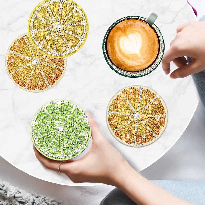Sesaver 13 Pcs Art Cup Mat Fruit Pattern Art Cup