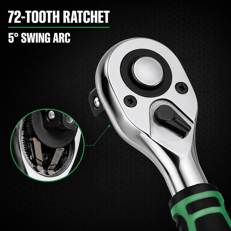 72-Tooth Ratchet Socket Set for Auto & Home Repair –