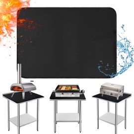 Khongoo Fireproof underlay, heat protection mat for charcoal and gas grill to protect outdoor tables, fire protection mat, easy to clean, heat-resistant underlay (black, 50 x 60 cm)