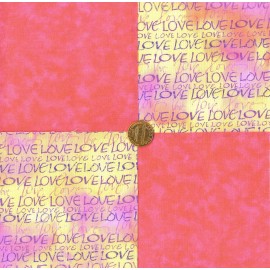 Various Manufacturers Love Pink LOVE LOVE LOVE 4 inch Fabric 100% Cotton Novelty Quilt Squares my4