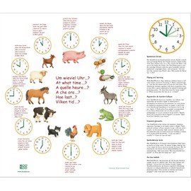 KOOKOO KidsWorld Strawberry-red, Wall Clock for Children with Natural Sounds, 12 Farm Animals