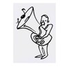 'Man Playing Tuba' Temporary Tattoo - Water Resistant, Skin-Safe, Non-Toxic
