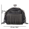 Ro Rox Tassel Shell Bag with Studs, Chain Strap, Fringe