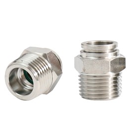 Jienk 2Pcs Pneumatic 304 Stainless Steel Male Straight 1/2" Tube OD x 1/2" NPT Thread Push to Connect Air Fittings, Push Lock Quick Connector for Air Regulator Air Ride Air Horn Air Compressor