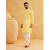 Sojanya (Since 1958 Men'S Pure Cotton Yellow Chikankari Only Long