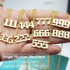 444 Necklace Angel Number Necklace For Women Gold Plated Number
