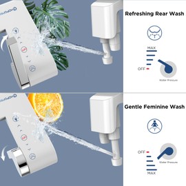 Bidet Attachment for Toilet, Non-Electric Bidet Ultra-Slim Dual Nozzle