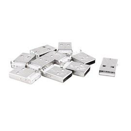 uxcell 10 Pcs PCB Board USB A Male 180 Degree 4-Pin Surface Mounted Devices SMT Jack Solder Connector
