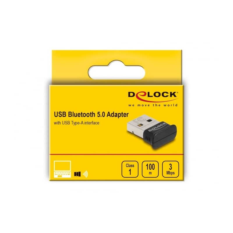 Delock USB Bluetooth 5.0 Adapter Class 1 in Micro Design