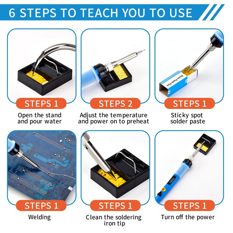 Electronics Soldering Iron Kit, SREMTCH 80W LCD Digital Soldering Gun