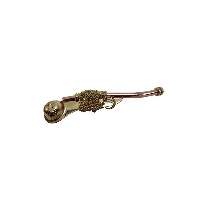 Ares India 5" Brass Copper Boatswain Whistle With Chain Bosun
