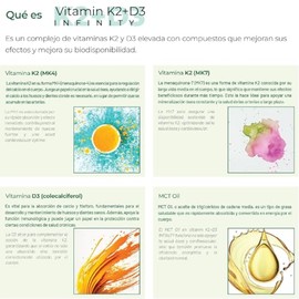 VITAMIN K2+D3 INFINTIY Liposomal 150 capsulas (500mg por porcion) Complejo de Vitaminas K2 (MK4 y MK7) + Vitamina D3 con MCT OIL y Folato, by Eternal Nutrition - Ingredientes Naturales Premium de USA