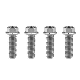 Wanyifa Titanium Hex Small Flange Head Bolt M8 15 20 25 30 35 40 45 50 55 60 65mm x1.25mm Pack of 4 (M8x25mm, Normal Titanium)