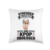 stressed blessed and kpop obsessed Kpop Throw Pillow