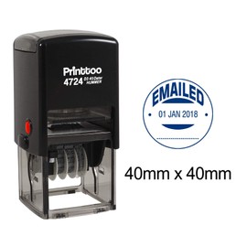 Printtoo Office Stationery Round Dater Stamp with Emailed Text Date Self Inking Rubber Stamp-Blue