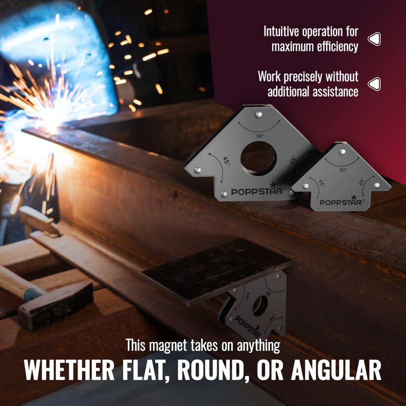 Poppstar Welding Magnets Small (Set of 2 Pcs) with 11.3