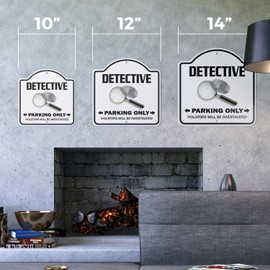 Detective 10” x 10” Sign | Indoor/Outdoor Plastic | SignMission Designer Parking Private Eye Dick Cop Police Pi Novelty Gift Funny Joke Gag Road Garage