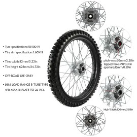 Unbranded 70/100-19 Tire Rim 19" Front Wheel Assembly For Dirt Pit Bike Off road Motocross