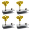 Caishun 4PCS Sliding Security Window Lock 2.4in Silver Sash Sliding