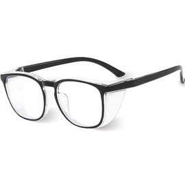 SATOMO Pollen Prevention Glasses, Prevents Hay Fever, Anti-Fog, Double-Sided Anti-Fog Lens, Blue Light Cut, Splash Prevention, Men's, Women's, Black