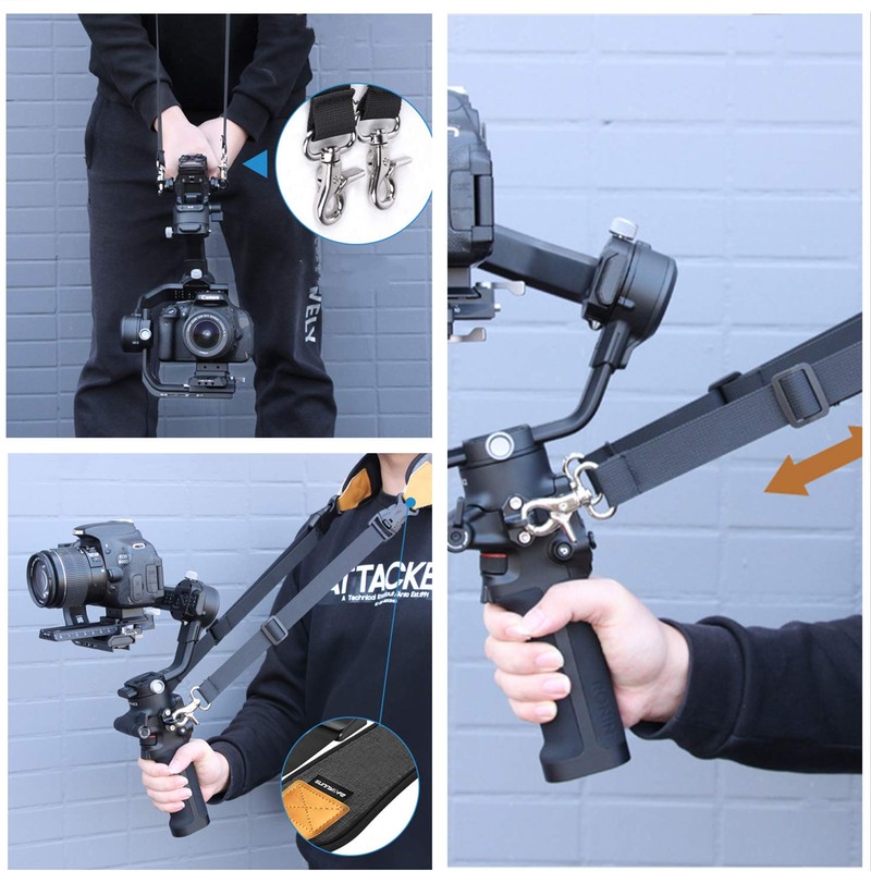 Hensych Dual Metal Hook Strap Stress Reliever Shoulder Belt Lanyard