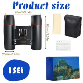 Mini Outdoor Binocular 30×60 Times The Telescope, 30 x 60 HD Bright Binoculars, Easy to Focus, BAK4 Prism, Small Binoculars Waterproof Binoculars Small for Adults for Bird Watching Travel Sightseeing