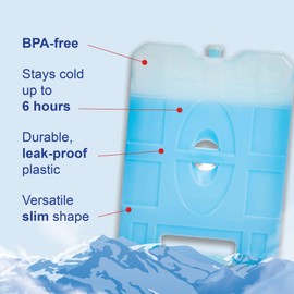 Sport Temp Reusable X-Large Ice Pack (8 Pack) Long Lasting - Perfect for Keeping Food Or Beverages Cold, Coolers, Camping, Beach Coolers, Hiking & More, Clear Blue