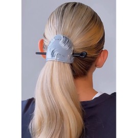 Camila Paris CP3345 French Hair Bun Holder Cover Cap Hair Updo, Blue, Hair Pin Thru, Strong Hold Grip Hair Clips for Women, No Slip and Durable Styling Girls Hair Accessories, Made in France